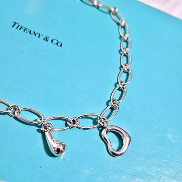 🎋SOLD🧧 RARE Tiffany & Co. Elsa Peretti Iconic 5 Charms Silver Necklace 16” - Picture 4 of 7